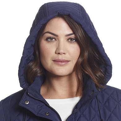 Plus Size Weathercast Hooded Quilted Walker Jacket