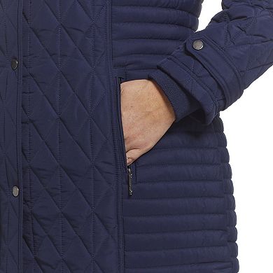 Plus Size Weathercast Hooded Quilted Walker Jacket