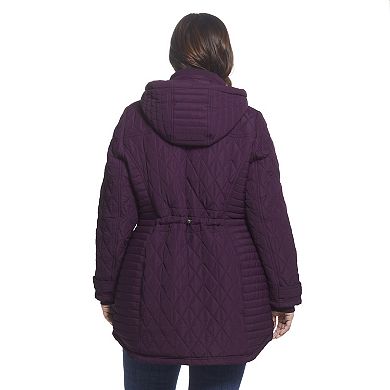 Plus Size Weathercast Hooded Quilted Walker Jacket