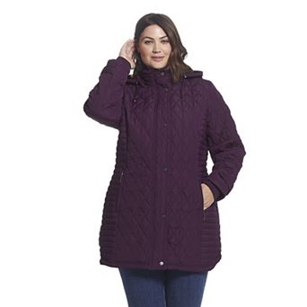 Plus Size Weathercast Hooded Quilted Walker Jacket