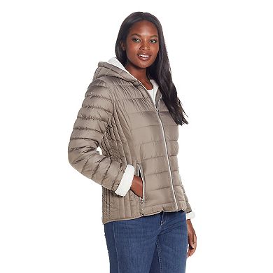 Women's Weathercast Hood Sherpa-Lined Puffer Jacket