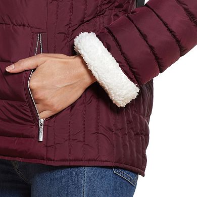 Women's Weathercast Hood Sherpa-Lined Puffer Jacket