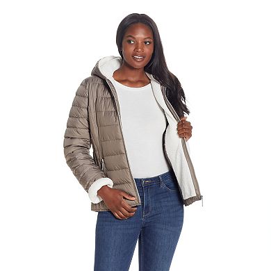 Women's Weathercast Hood Sherpa-Lined Puffer Jacket