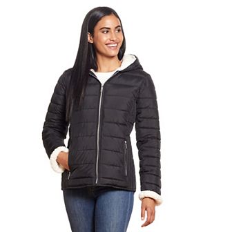 Women's Weathercast Hood Sherpa-Lined Puffer Jacket