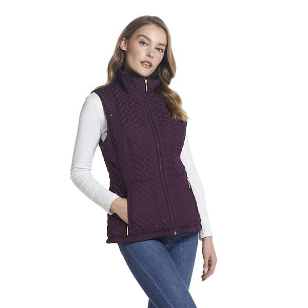 Women's Weathercast FauxFur Trim Quilted Vest