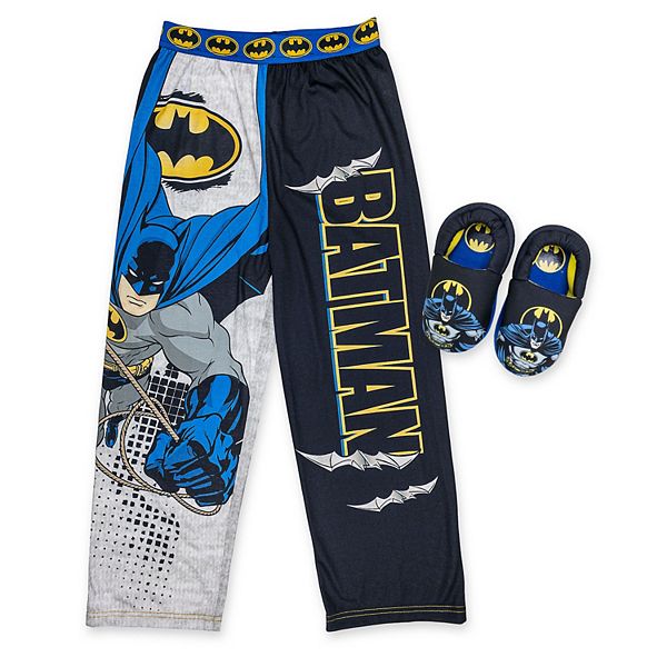 Boys 4-12 DC Comics Batman Lounge Pants & Slipper Pajama Set
