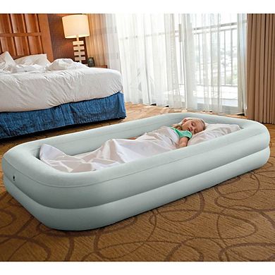 Intex Kids Travel Air Mattress Inflatable Bed with Raised Sides and Hand Pump