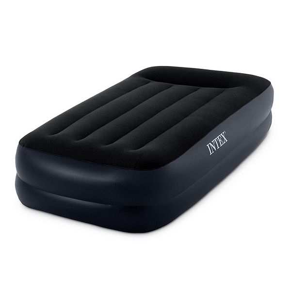Intex Twin Rest Raised Air Mattress with Built In Pillow and Electric