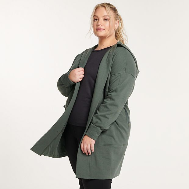 pistol kontrollere sejr Plus Size FLX Open-Front Seamed Sweatshirt Cardigan