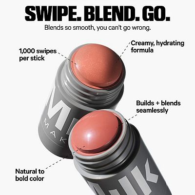 milk makeup mini lip color c.r.e.a.m + Cheek Non-Comedogenic Cream Blush Stick day colour to the cheeks and lips with the Milk Makeup Cooling Water Jelly Tint Milk Makeup Lip + Cheek,