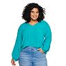 Plus Size Sonoma Goods For Life® Long Sleeve V-Neck Top
