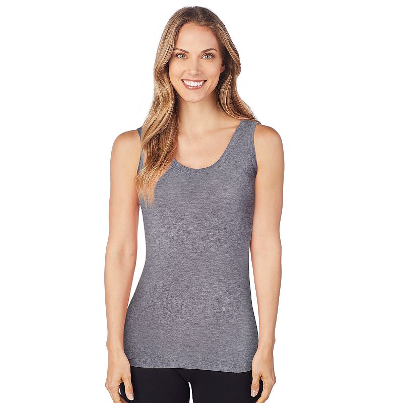 Womens Cuddl Duds Reversible Softwear with Stretch Tank, Size: XS, Grey