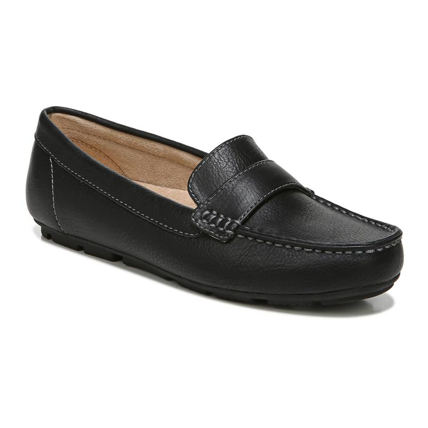 womens black moccasin shoes