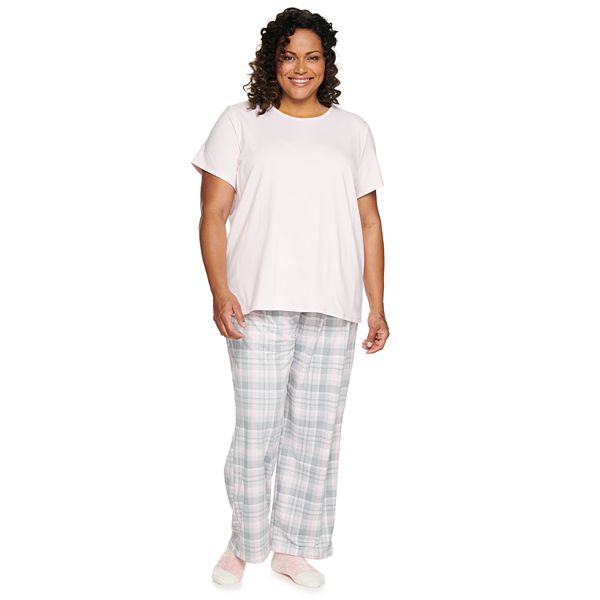 Plus Size Croft & Barrow® Short Sleeve Pajama Top & Pajama Pants Set