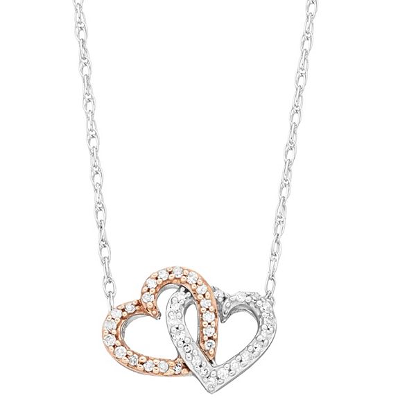 Silver & Gold Interlocking Necklace Rose Gold & Silver (Mostly Gold)