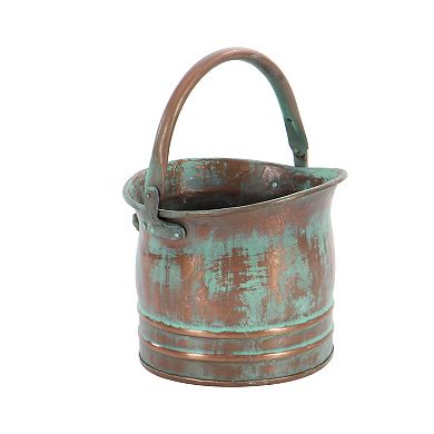 Stella & Eve Copper Finish Rustic Planter with Handles Table Decor 3-Piece Set