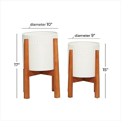 Stella & Eve Black Coastal Planter Floor Decor 2-piece Set