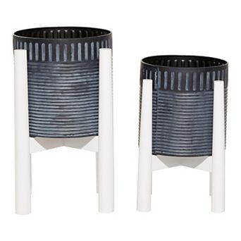 Stella & Eve Black Coastal Planter Floor Decor 2 pc Set