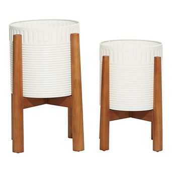 Stella & Eve Black Coastal Planter Floor Decor 2 pc Set