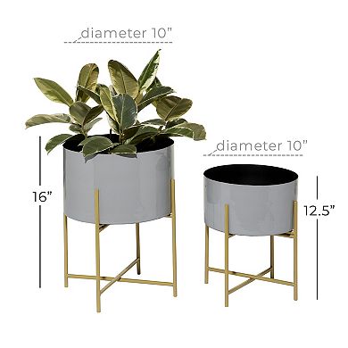 Stella & Eve Contemporary Planter Floor Decor 2-piece Set
