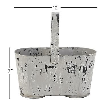 Stella & Eve White Vintage-Inspired Planter Table Decor