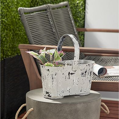 Stella & Eve White Vintage-Inspired Planter Table Decor