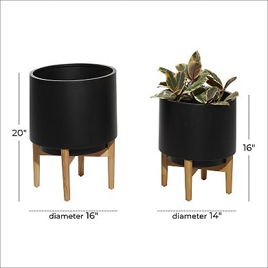 CosmoLiving by Cosmopolitan Modern Planter Floor Decor 2-piece Set