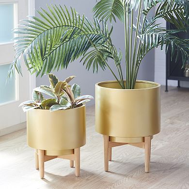 CosmoLiving by Cosmopolitan Modern Planter Floor Decor 2-piece Set