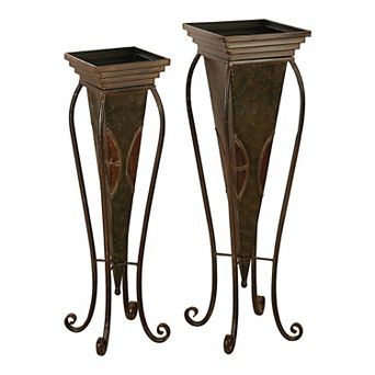 Stella & Eve Brown Rustic Planter Floor Decor 2 pc Set