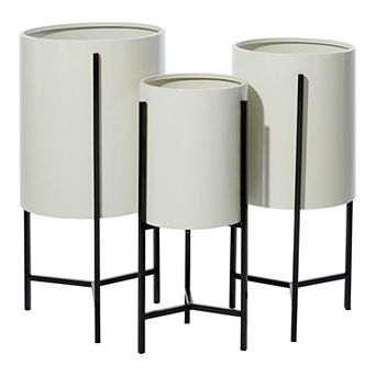Stella & Eve Metallic Modern Planter Floor Decor 3 pc Set