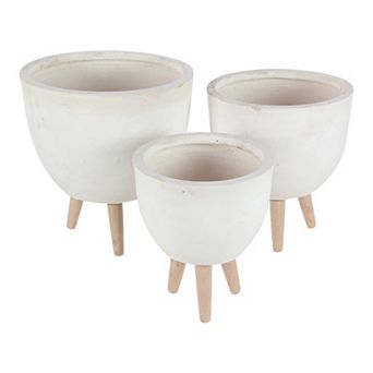 Stella & Eve White Contemporary Planter Floor Decor 3 pc Set