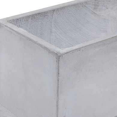 Stella & Eve White Contemporary Planter Floor Decor 2-piece Set