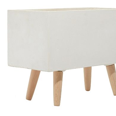 Stella & Eve White Contemporary Planter Floor Decor 2-piece Set