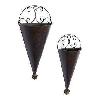 Stella & Eve Black Rustic Planter Wall Decor 2 pc Set