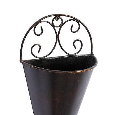 Stella & Eve Black Rustic Planter Wall Decor 2-piece Set