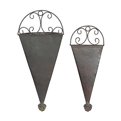Stella & Eve Black Rustic Planter Wall Decor 2-piece Set
