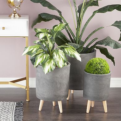 Stella & Eve Black Contemporary Planter Floor Decor 3-piece Set