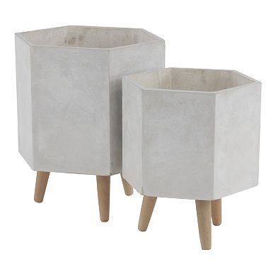 Stella & Eve Hexagon Planter Floor Decor 2-piece Set