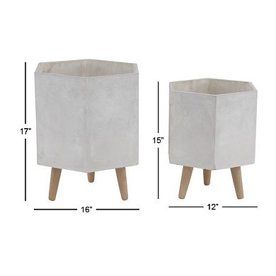 Stella & Eve Hexagon Planter Floor Decor 2-piece Set