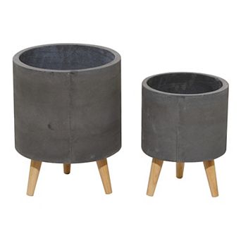 Stella & Eve Contemporary White Planter Floor Decor 2 pc Set