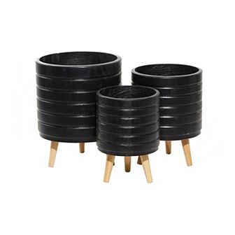 CosmoLiving by Cosmopolitan White Planter Floor Decor 3 pc Set