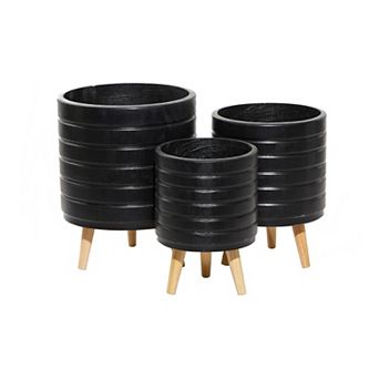 CosmoLiving by Cosmopolitan White Planter Floor Decor 3 pc Set