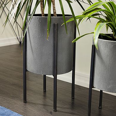 Stella & Eve Modern Gray Planter Floor Decor 2-piece Set