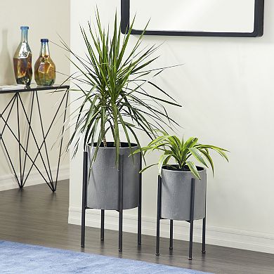Stella & Eve Modern Gray Planter Floor Decor 2-piece Set