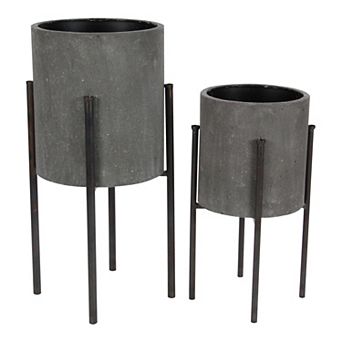 Stella & Eve Modern Gray Planter Floor Decor 2 pc Set
