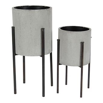 Stella & Eve Modern Gray Planter Floor Decor 2 pc Set