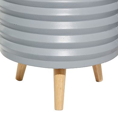 Stella & Eve Textured Gray Planter Floor Decor 3-piece Set