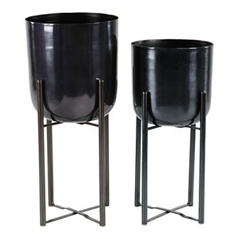 CosmoLiving by Cosmopolitan Metallic Planter Floor Decor 2 pc Set