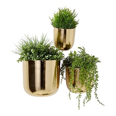 Stella & Eve Metallic Silver Finish Planter Wall Decor 3-piece Set