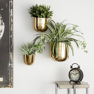 Stella & Eve Metallic Silver Finish Planter Wall Decor 3-piece Set